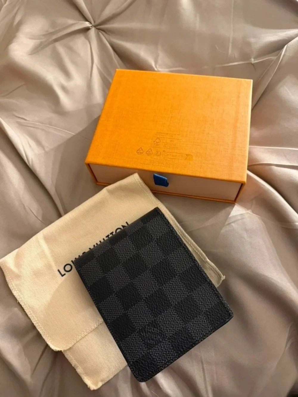 Louis Vuitton Black Damier Graphite Bi-Fold Wallet with Green Interior